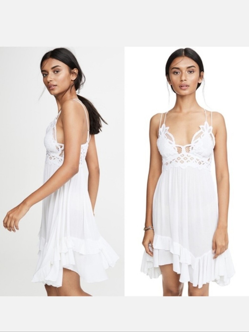 Free People NWT White Lace Bodice Spaghetti Strap Dress 3 DAYS PRICED LOW. - Picture 5 of 7